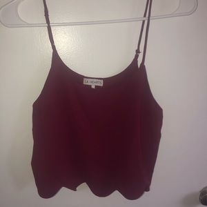 LA Hearts scalloped crop top